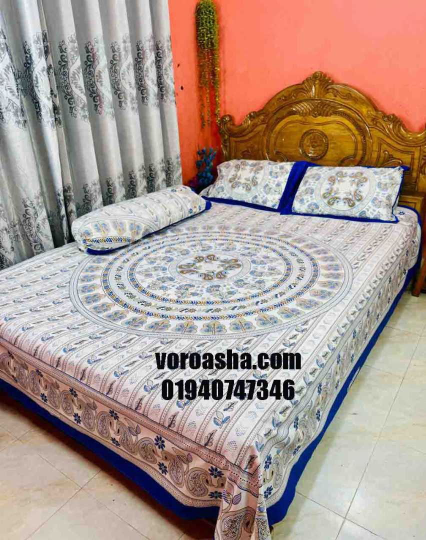 Digital Home Tex Luxury Panel Cotton Bed Sheet King Size