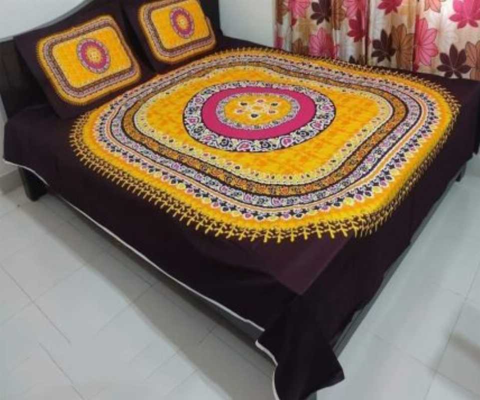 Digital Home Tex Luxury Panel Cotton Bed Sheet King Size